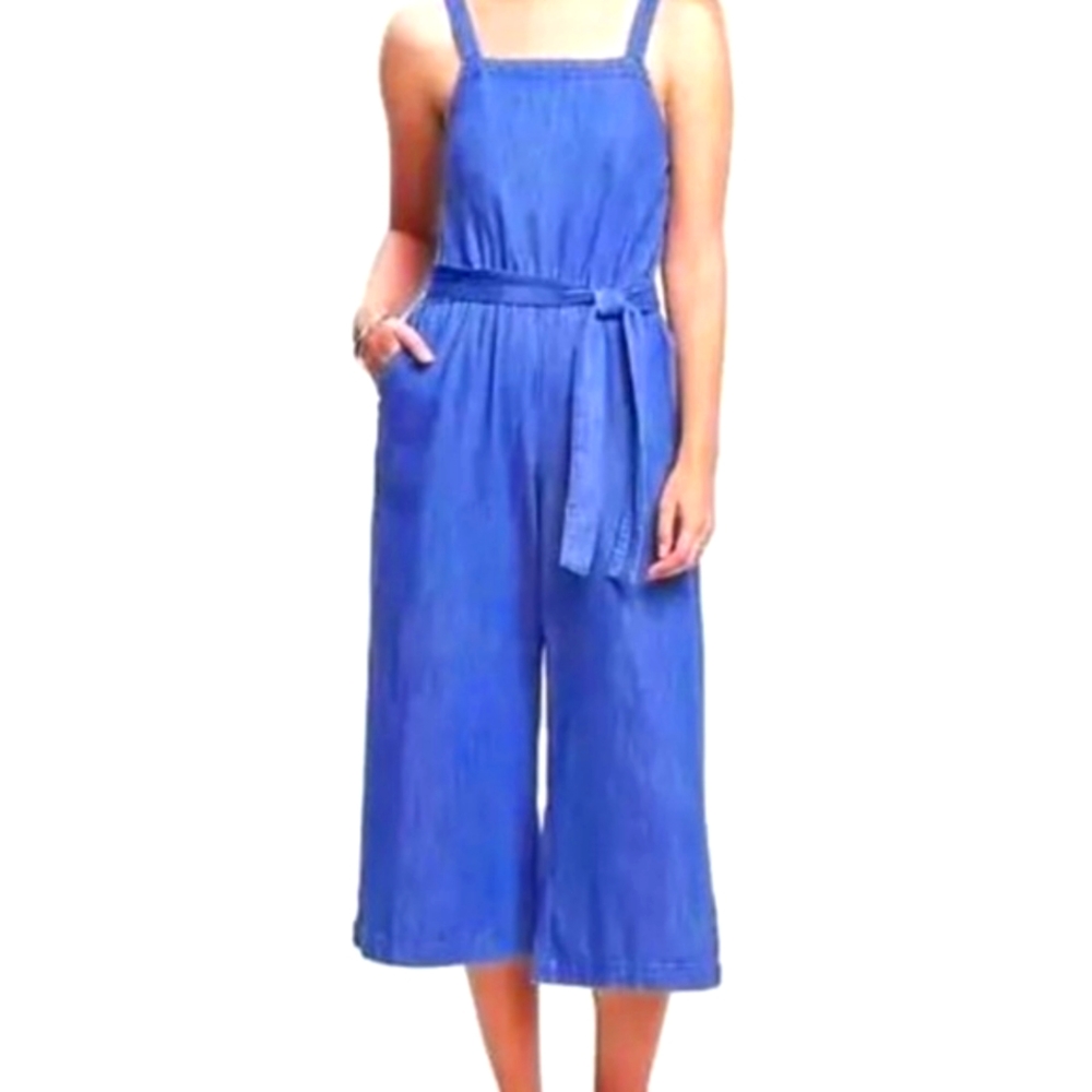 Old Navy Chambray Blue Denim Wide Legged Jumpsuit